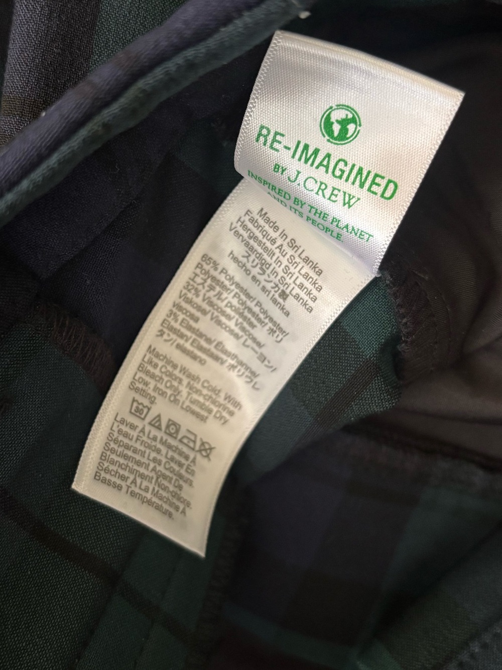 J. Crew Blue Green Plaid Ruby Full Length Pant Size 10 ~ New No Tags - Picture 6 of 7